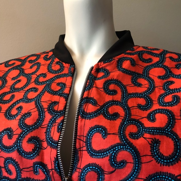 Bomber jacket. African print jacket. - Picture 3 of 4
